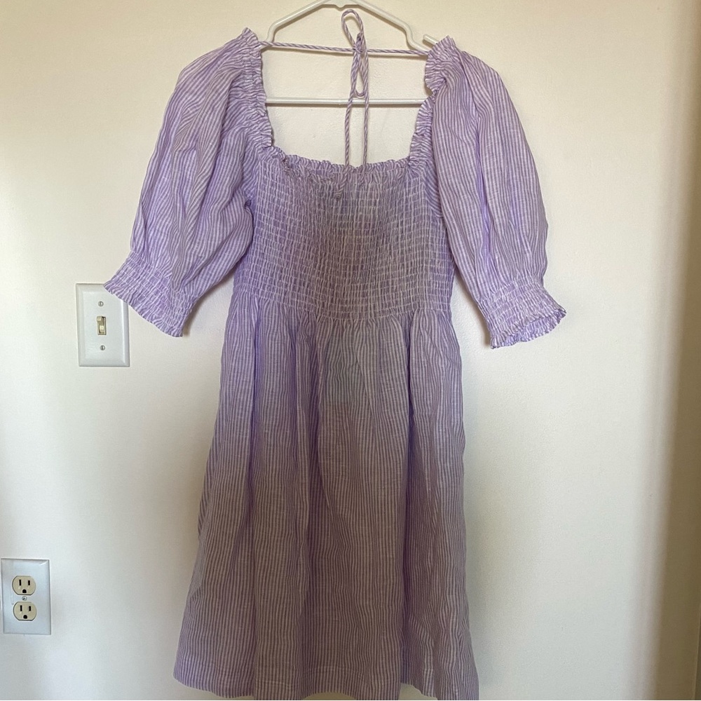 Hill House Athena Nap Dress Lilac Stripe S NWT - Picture 2 of 16